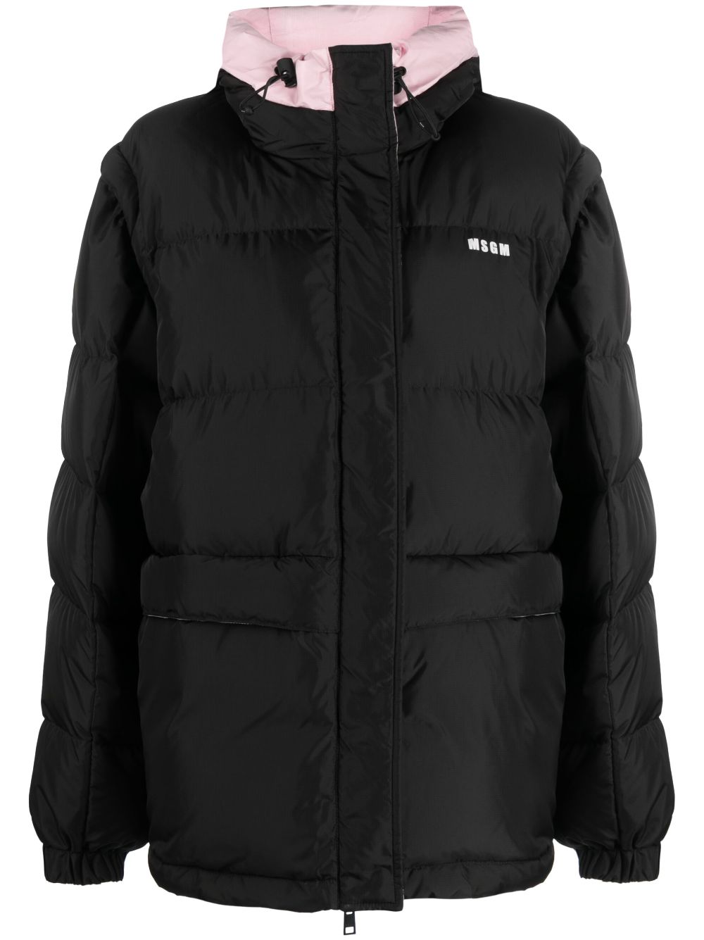 MSGM detachable-sleeves hooded jacket - Black von MSGM