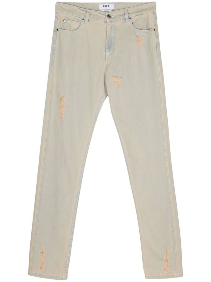 MSGM distressed straight-leg jeans - Blue von MSGM