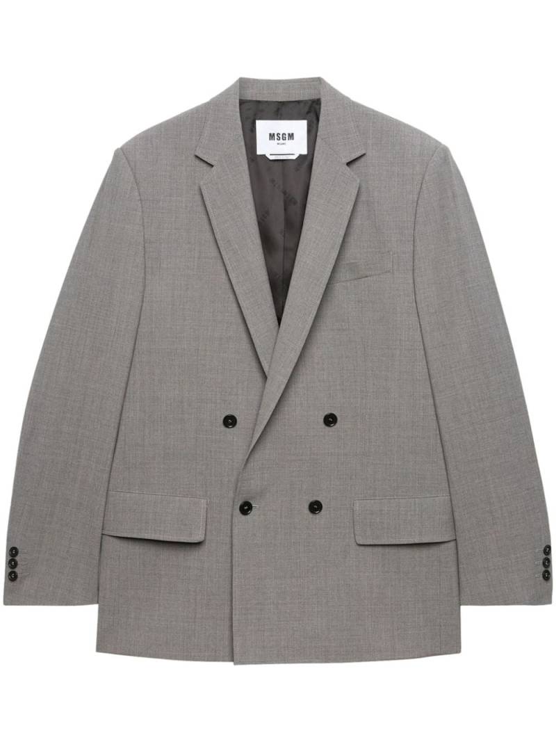 MSGM double-breasted mélange-effect blazer - Grey von MSGM