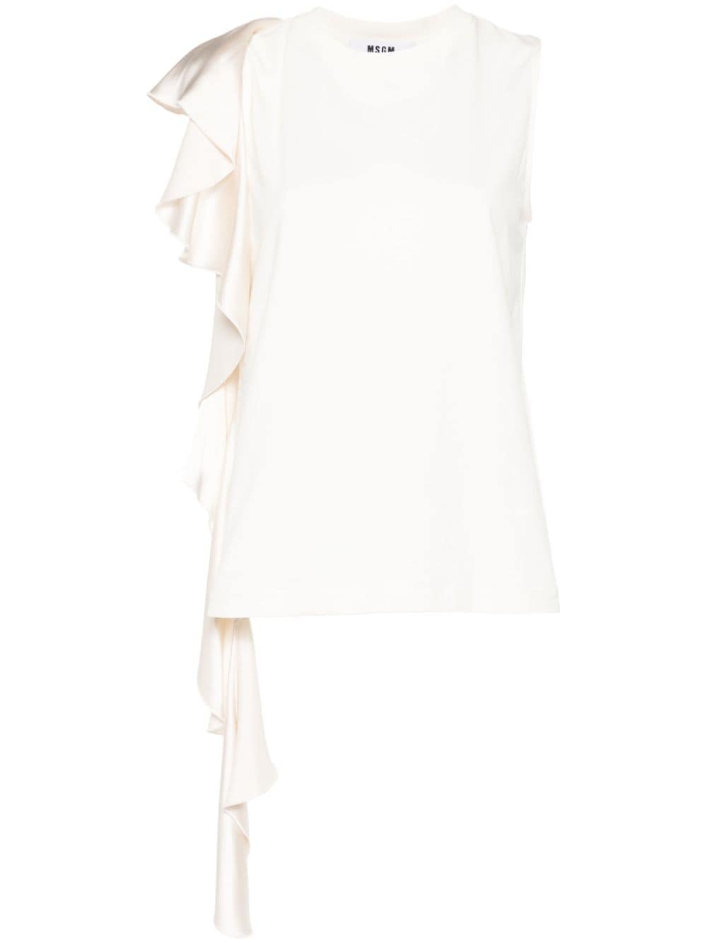 MSGM draped-detail cotton blouse - Neutrals von MSGM