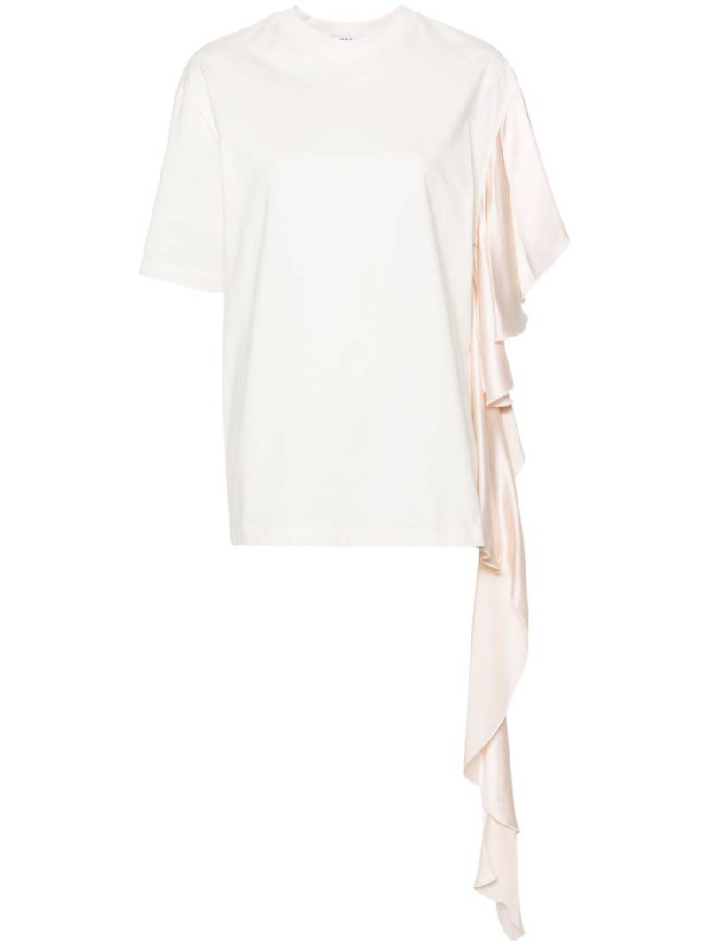 MSGM draped-sleeve cotton T-shirt - White von MSGM