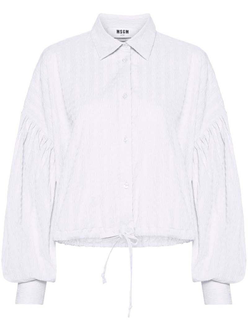 MSGM drawstring-hem seersucker shirt - White von MSGM