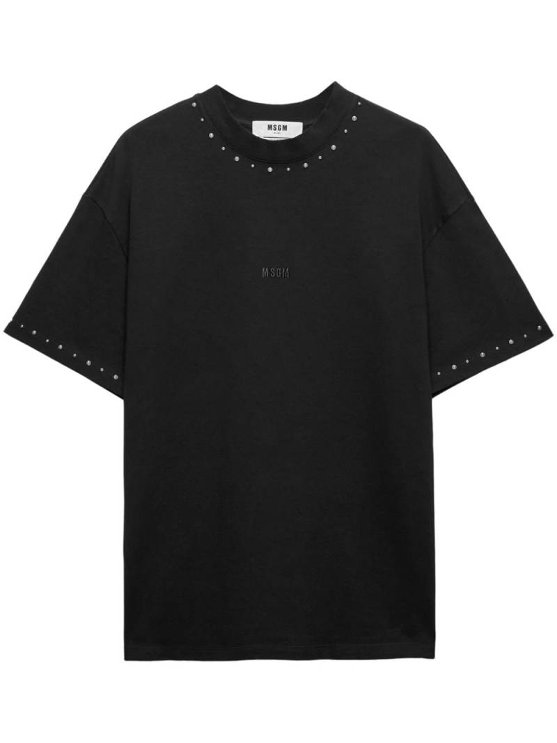 MSGM embellished logo-print T-shirt - Black von MSGM