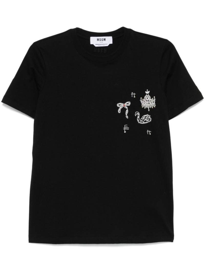 MSGM embroidered T-shirt - Black von MSGM