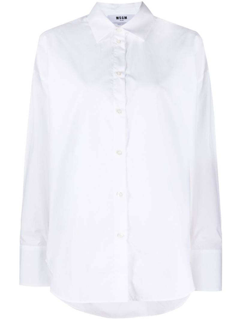 MSGM embroidered-logo cotton shirt - White von MSGM