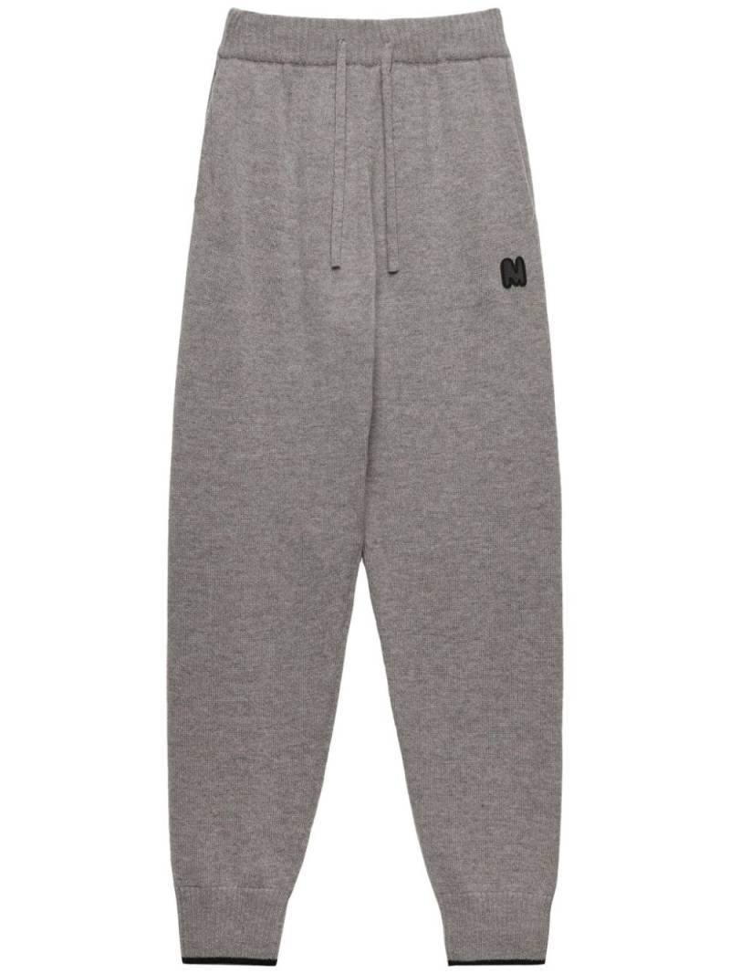 MSGM embroidered-logo knitted track pants - Grey von MSGM