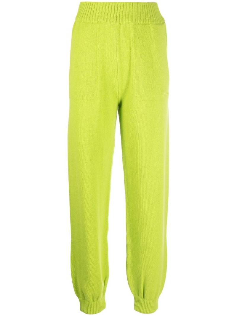 MSGM embroidered-logo knitted trousers - Green von MSGM