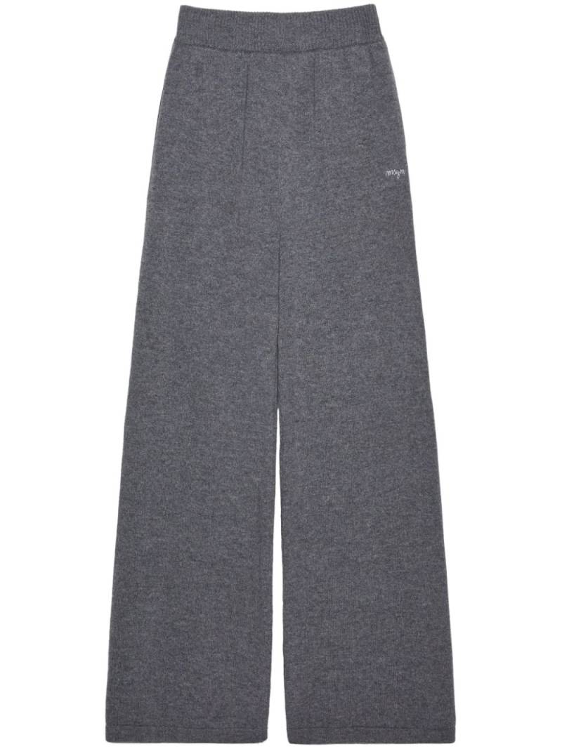 MSGM embroidered-logo straight-leg trousers - Grey von MSGM