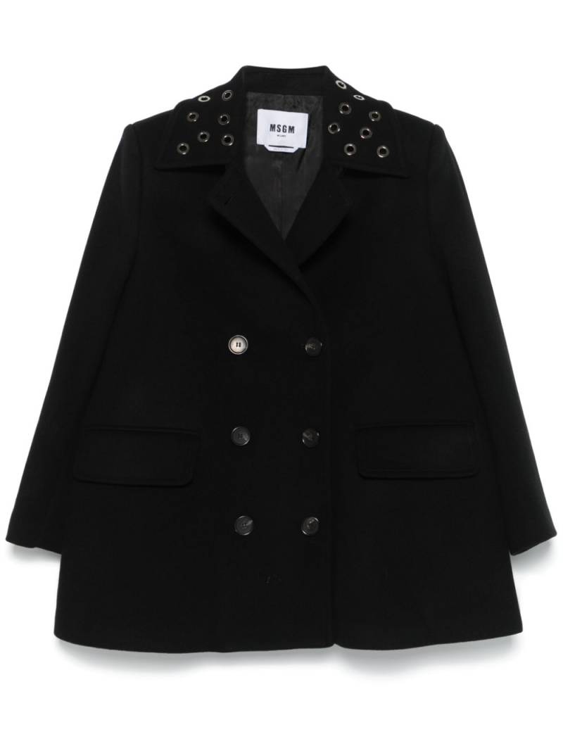 MSGM eyelet-detail coat - Black von MSGM