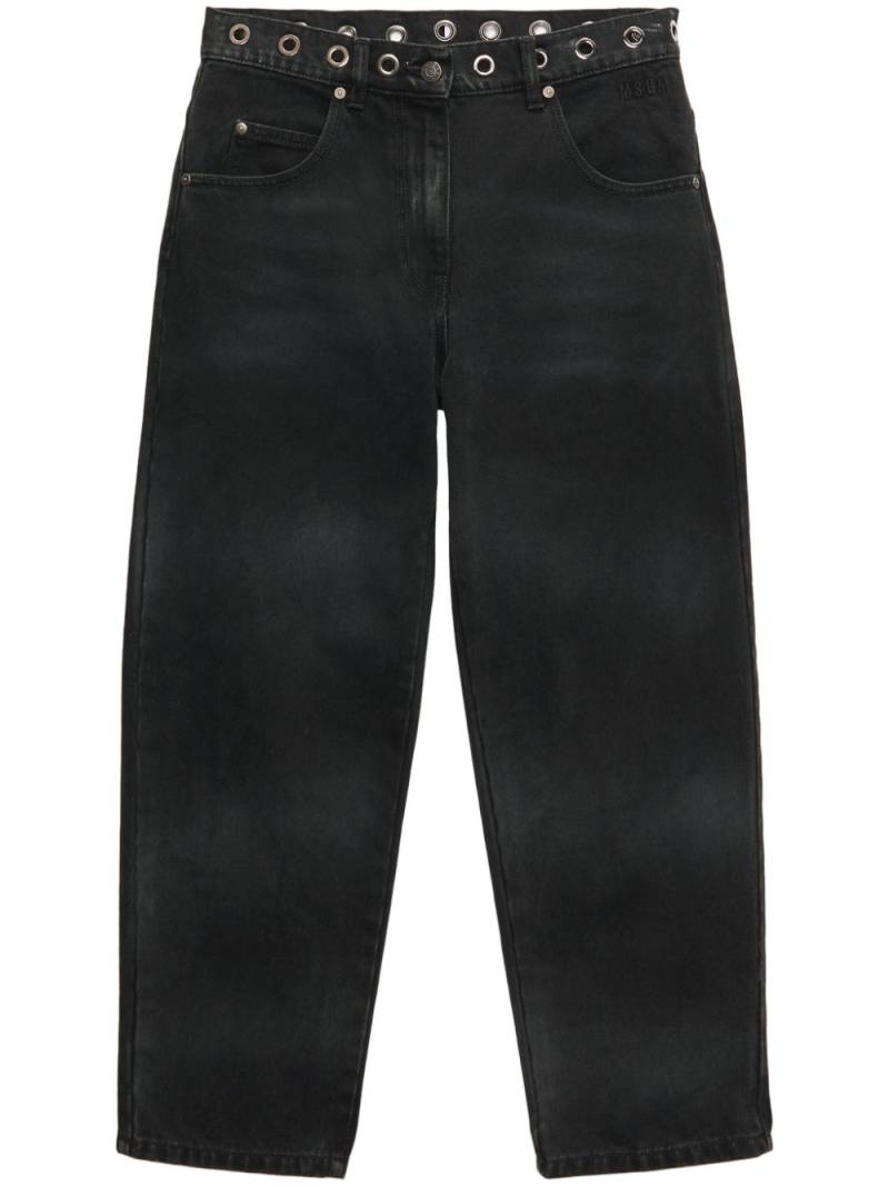 MSGM eyelet-embellishment straight jeans - Black von MSGM