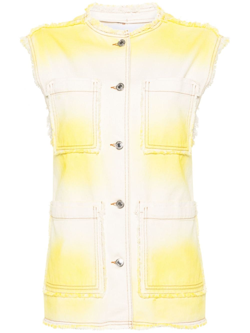 MSGM faded denim vest - Neutrals von MSGM