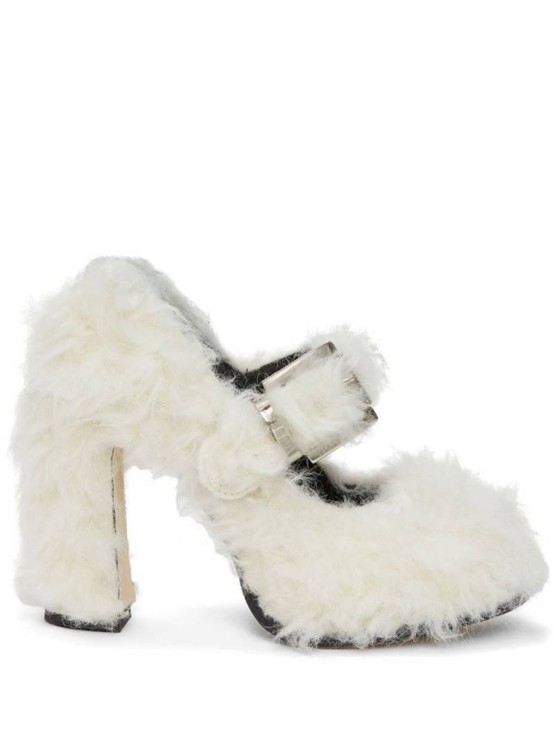 MSGM faux-fur buckled pumps - White von MSGM