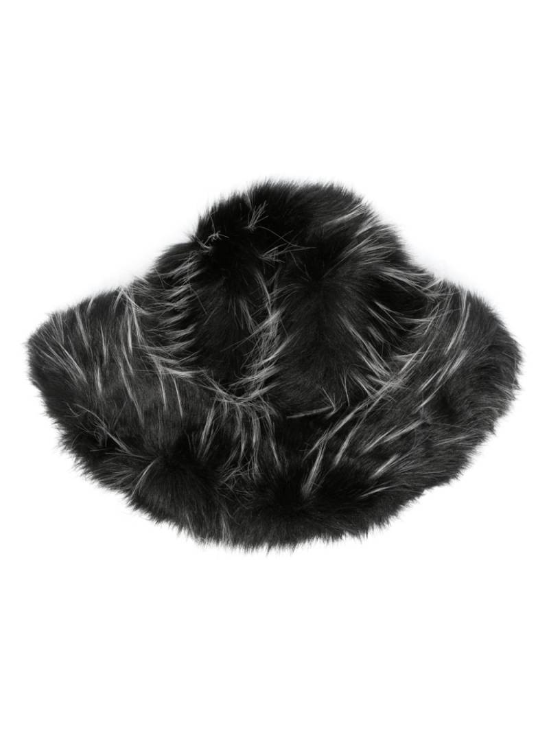 MSGM faux-fur cotton bucket hat - Black von MSGM