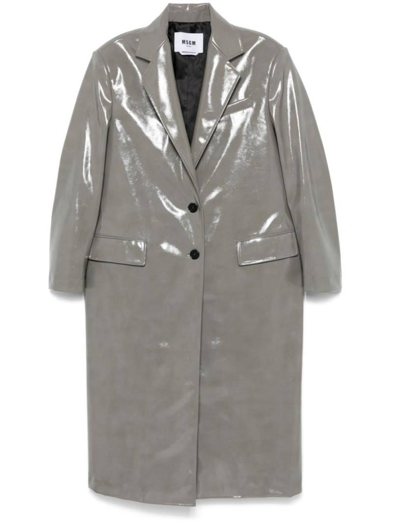 MSGM faux-leather coat - Grey von MSGM