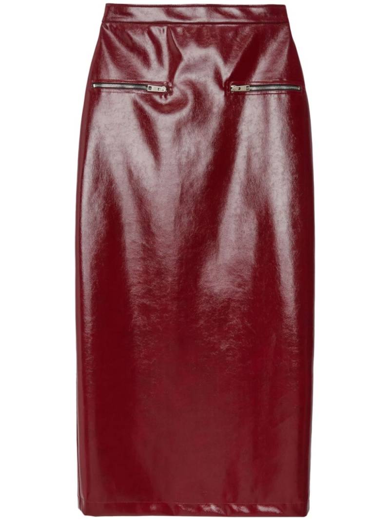 MSGM faux-leather midi skirt - Red von MSGM