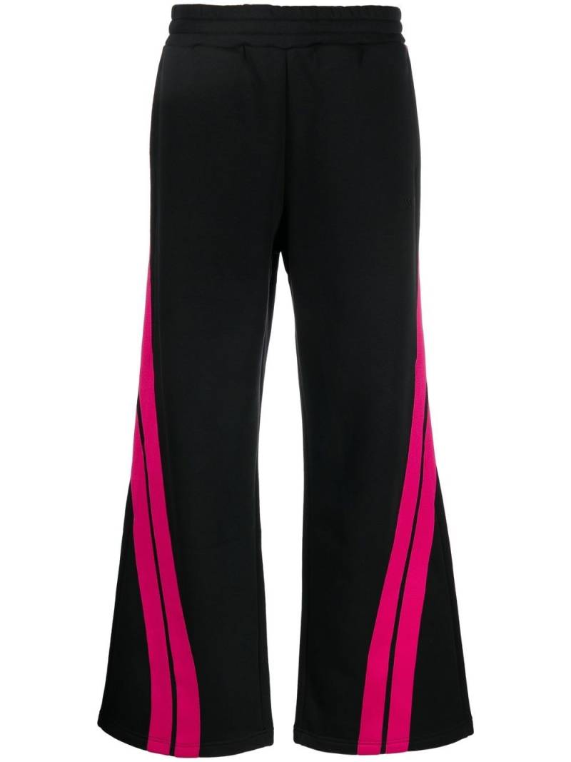 MSGM flared stripe-print track pants - Black von MSGM