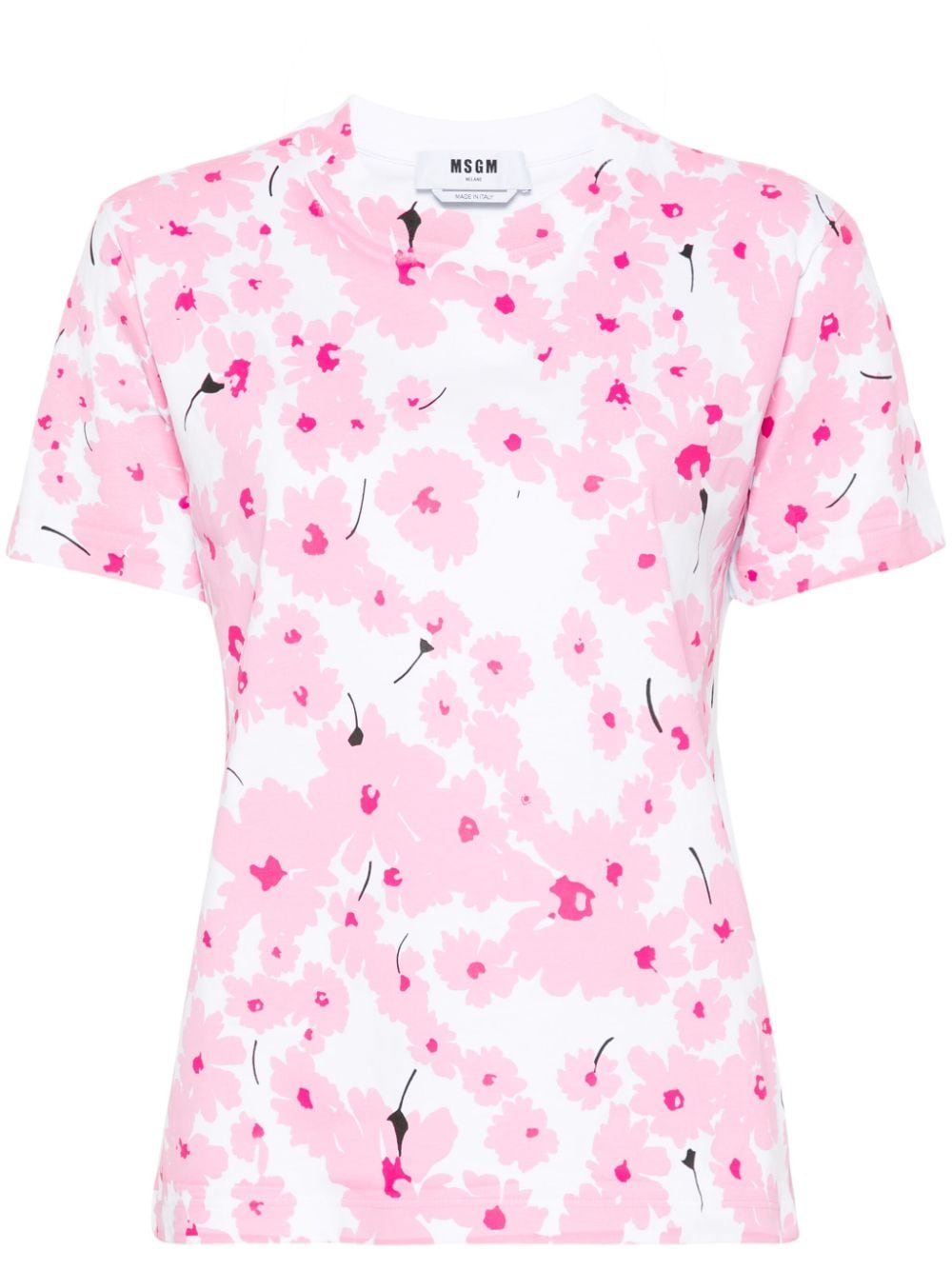 MSGM floral-print cotton T-shirt - White von MSGM