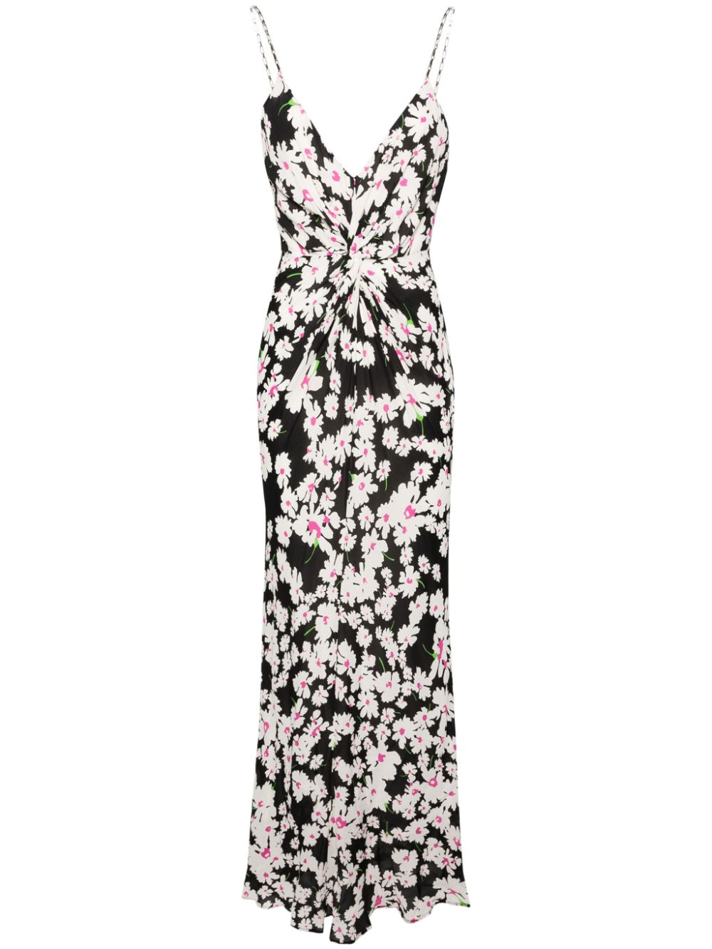 MSGM floral-print crepe maxi dress - Black von MSGM