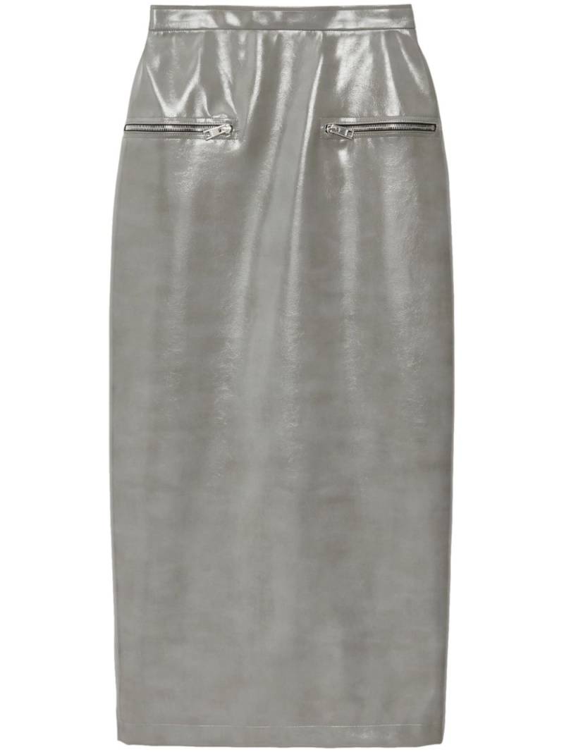 MSGM glossy-finish maxi skirt - Grey von MSGM