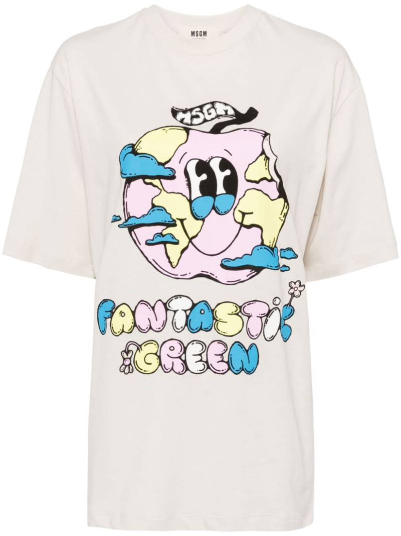 MSGM x Burro Studio graphic-print T-shirt - Neutrals von MSGM