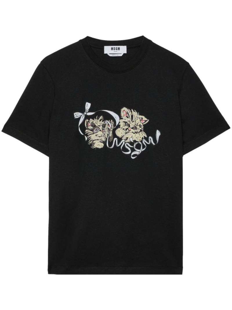 MSGM graphic-print cotton T-shirt - Black von MSGM