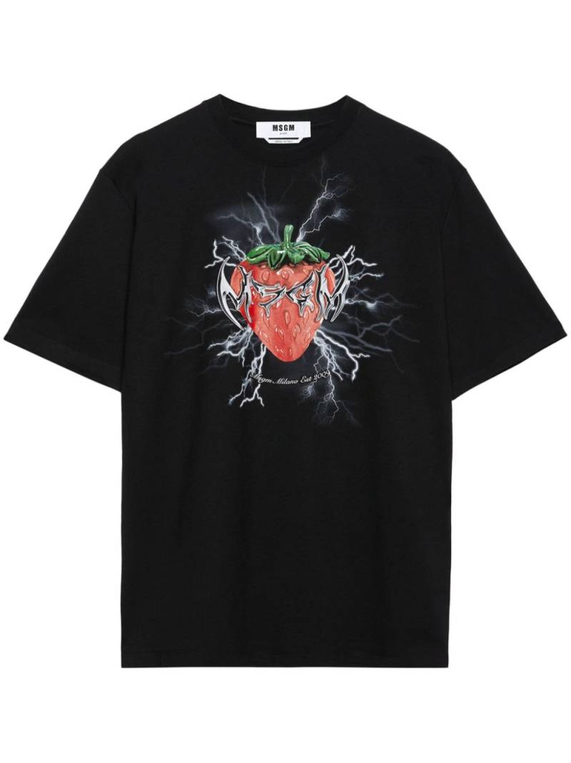 MSGM graphic-print cotton T-shirt - Black von MSGM