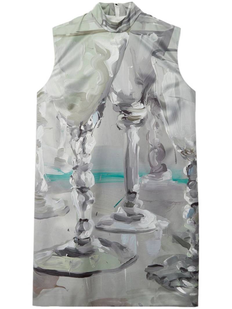 MSGM graphic-print mini dress - Grey von MSGM