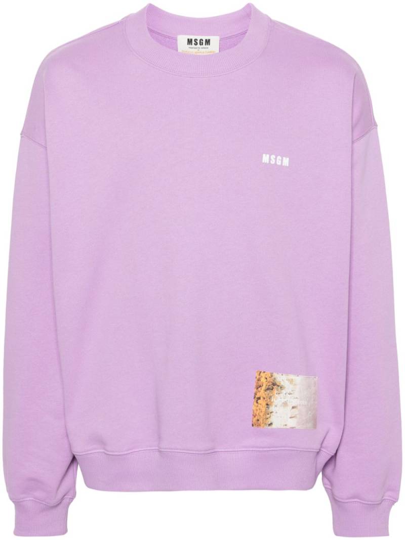 MSGM graphic-print organic-cotton sweatshirt - Purple von MSGM