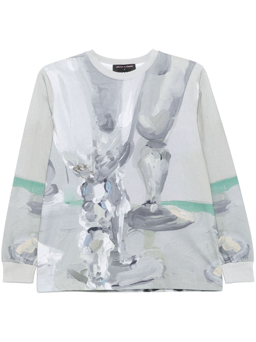 MSGM hand paint-print T-shirt - Grey von MSGM