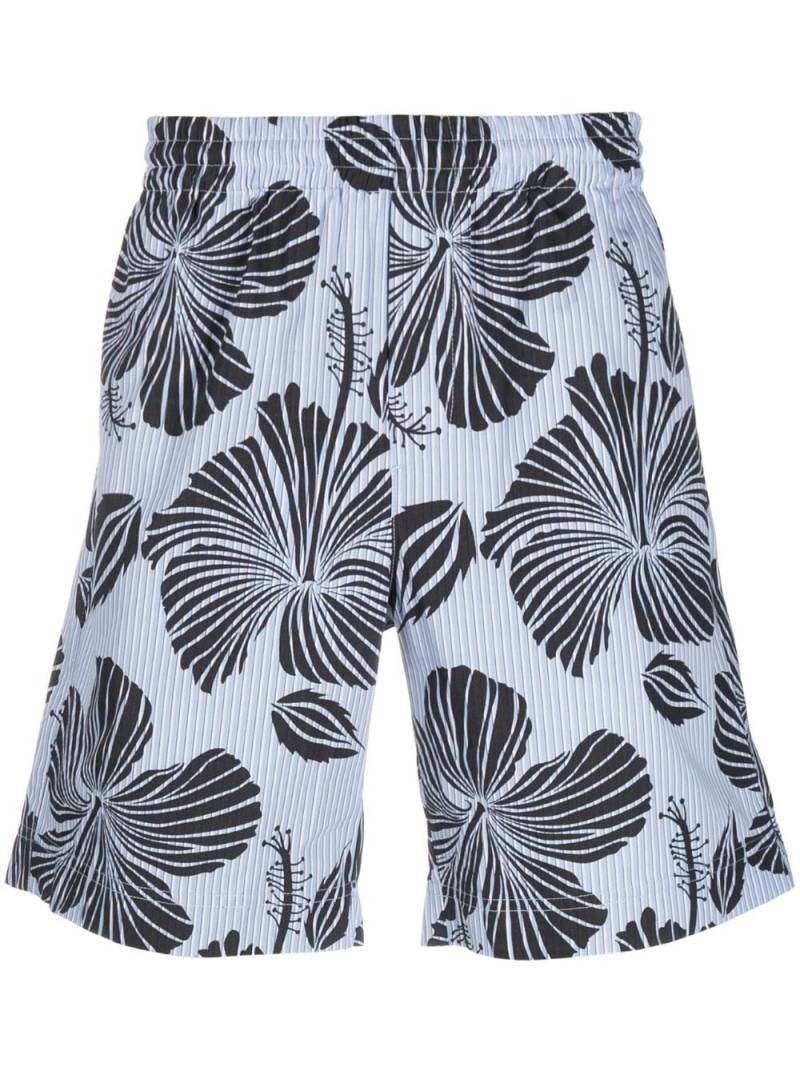 MSGM hibiscus-print bermuda shorts - Blue von MSGM