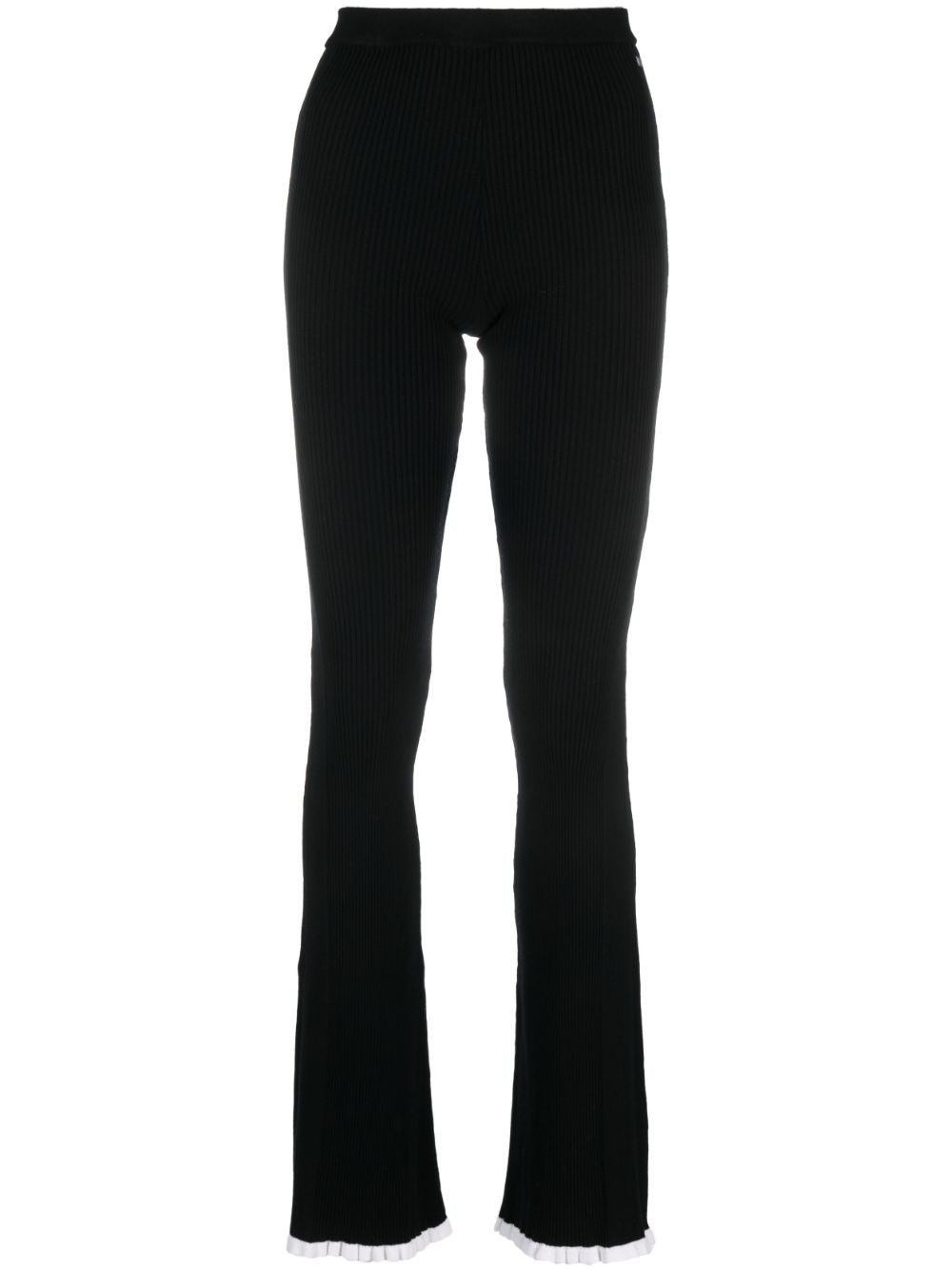 MSGM intarsia-knit logo high-waisted trousers - Black von MSGM