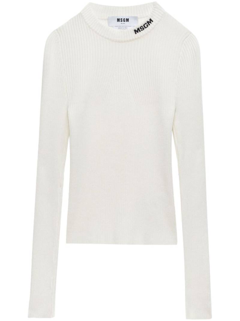 MSGM intarsia-knit logo top - White von MSGM