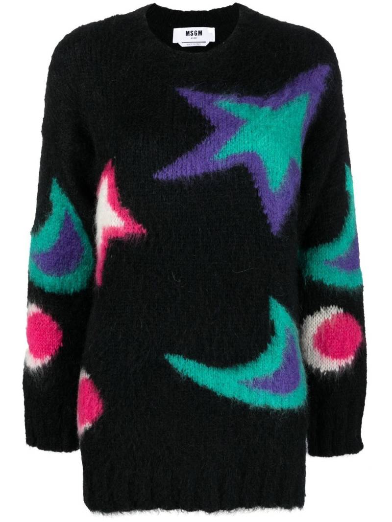 MSGM intarsia-knit oversized jumper - Black von MSGM