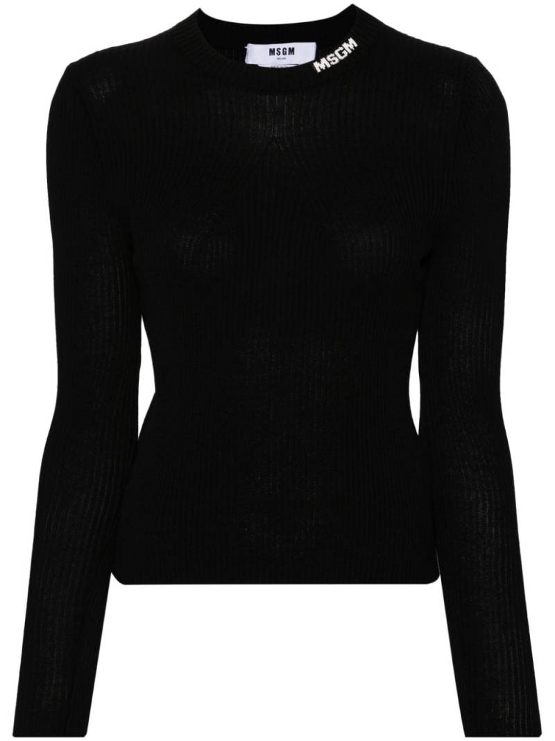 MSGM intarsia-logo sweater - Black von MSGM