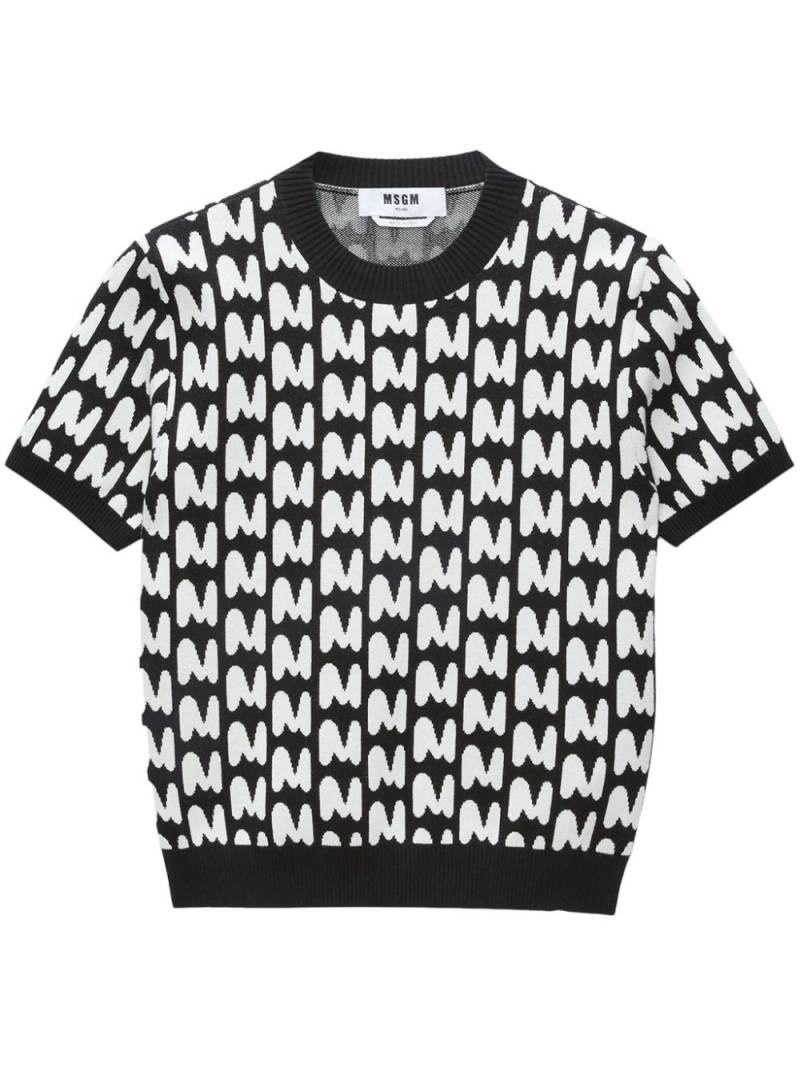 MSGM jacquard-logo print shirt - Black von MSGM