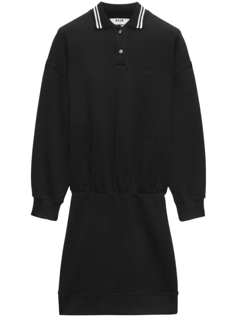 MSGM jersey mini polo dress - Black von MSGM