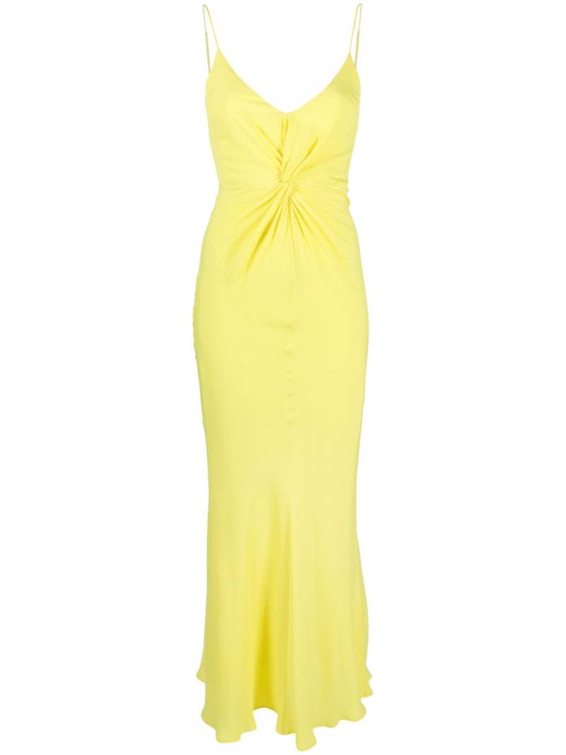 MSGM knot-detailed long-length dress - Yellow von MSGM