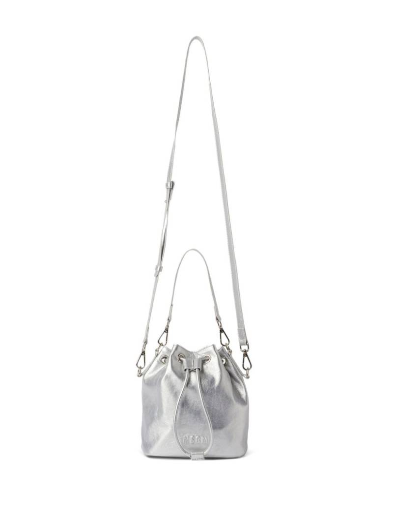 MSGM leather bucket bag - Silver von MSGM