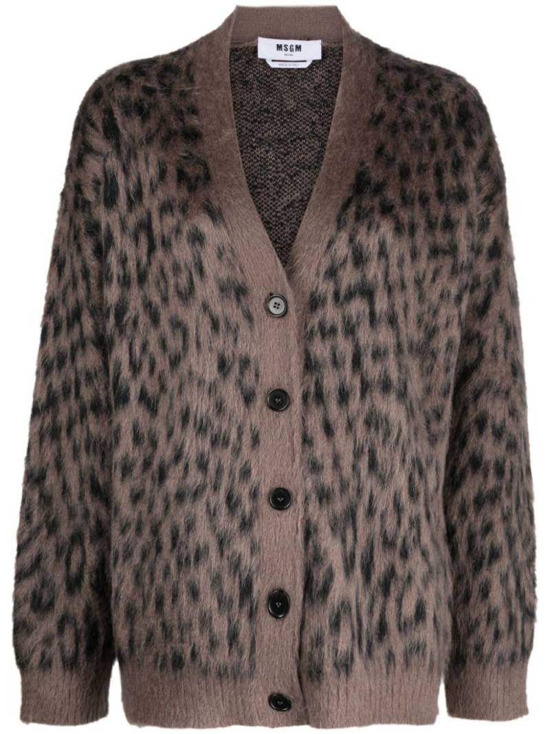 MSGM leopard-print button-up cardigan - Brown von MSGM