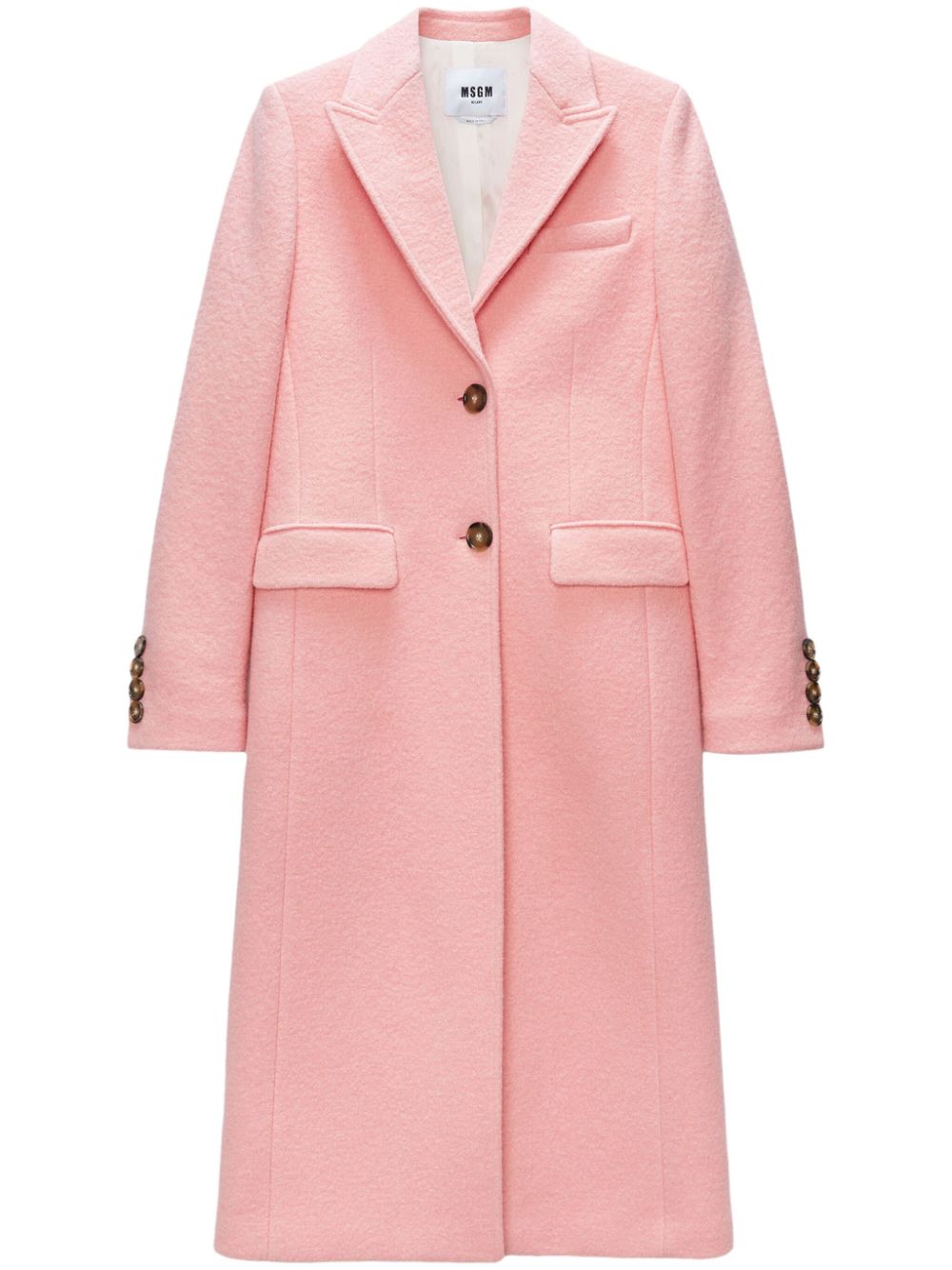 MSGM logo-appliqué single-breasted coat - Pink von MSGM