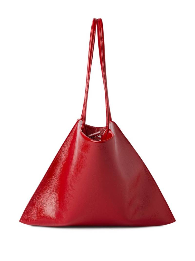 MSGM logo-debossed leather tote bag - Red von MSGM