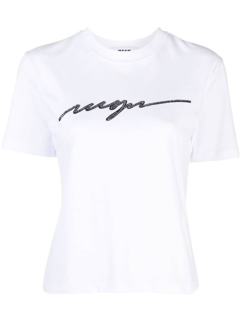 MSGM logo-embellished cotton T-shirt - White von MSGM