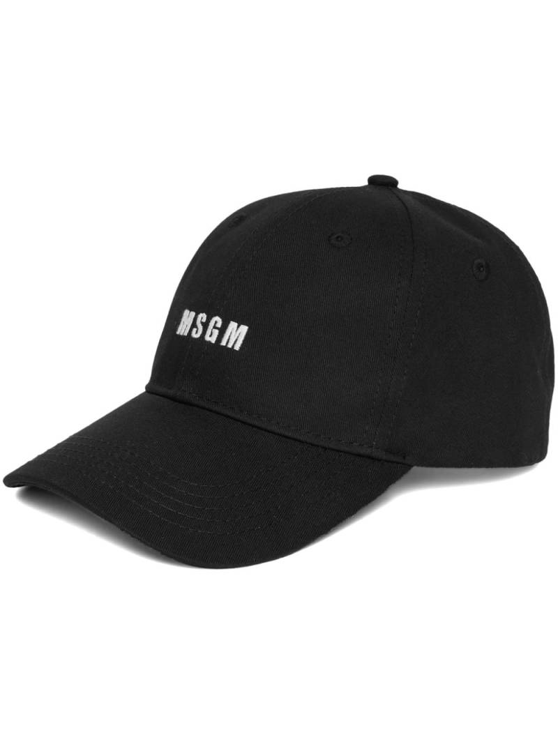 MSGM logo-embroidered cotton cap - Black von MSGM