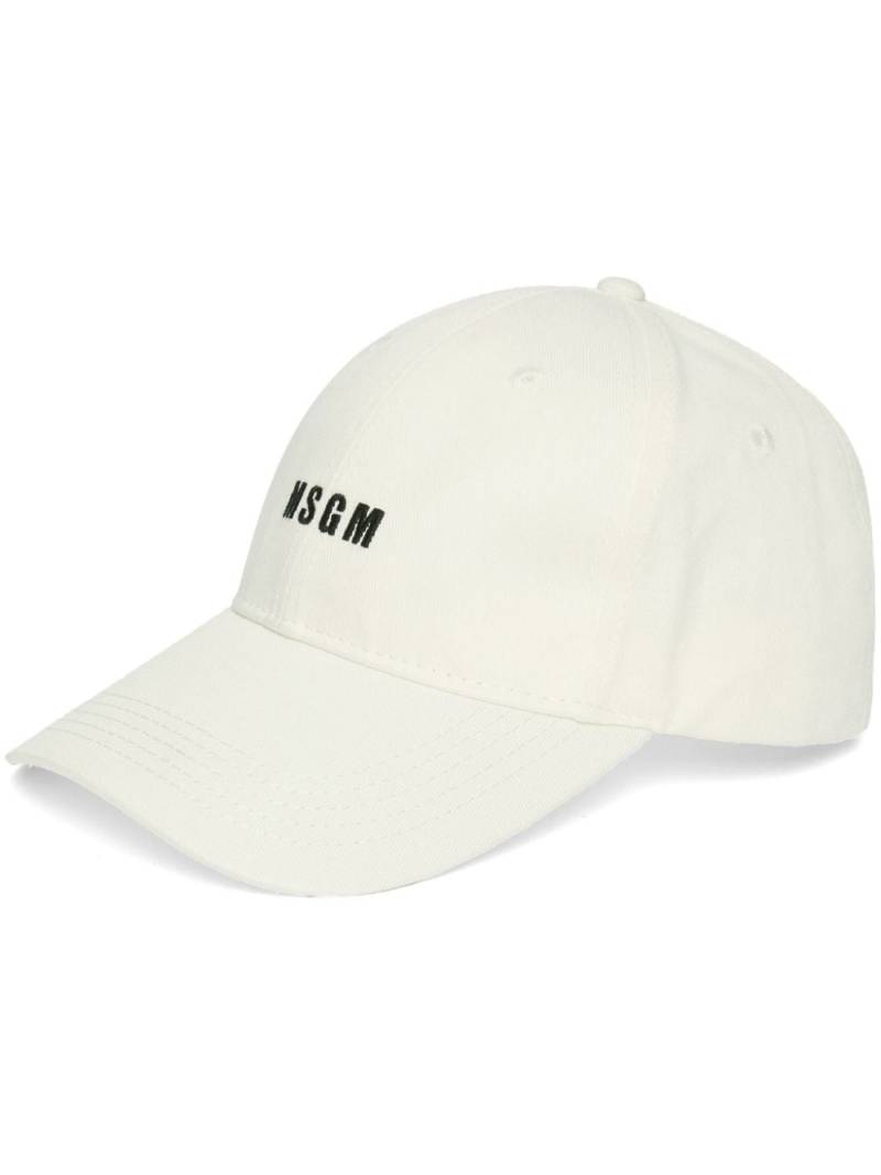 MSGM logo-embroidered cotton cap - White von MSGM