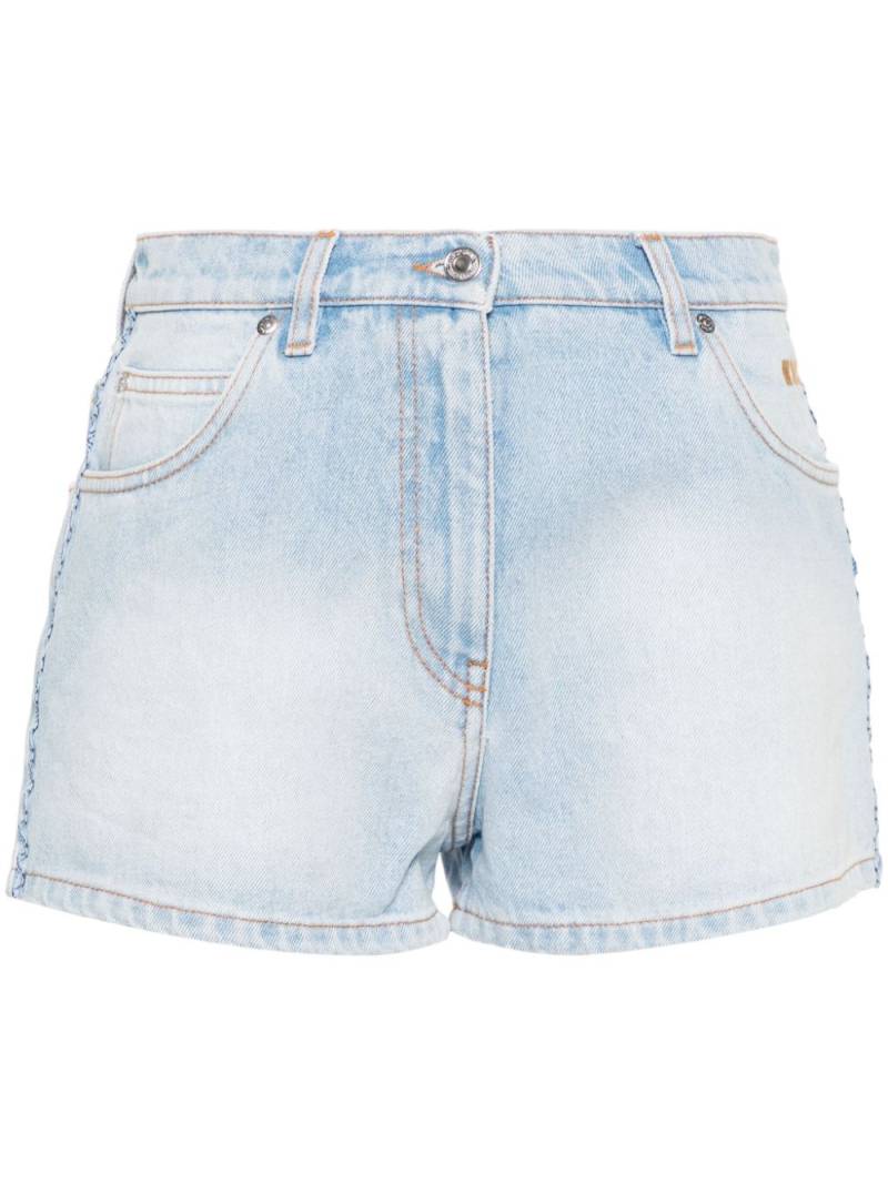 MSGM logo-embroidered denim shorts - Blue von MSGM