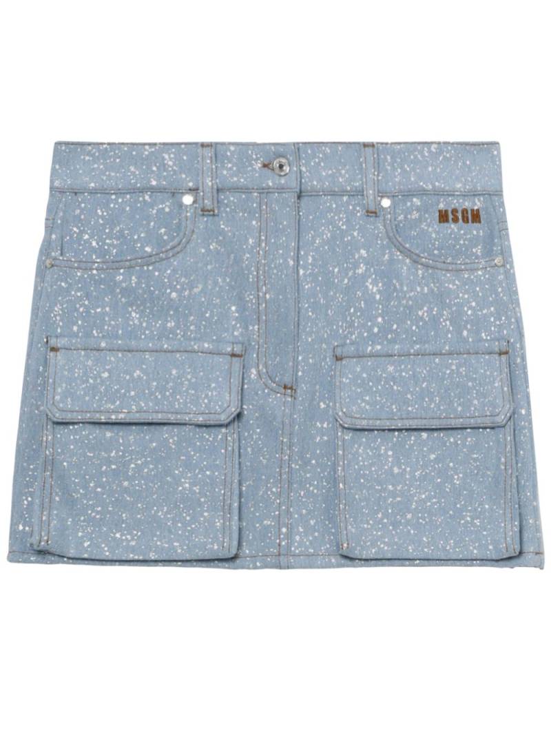 MSGM logo-embroidered mini skirt - Blue von MSGM