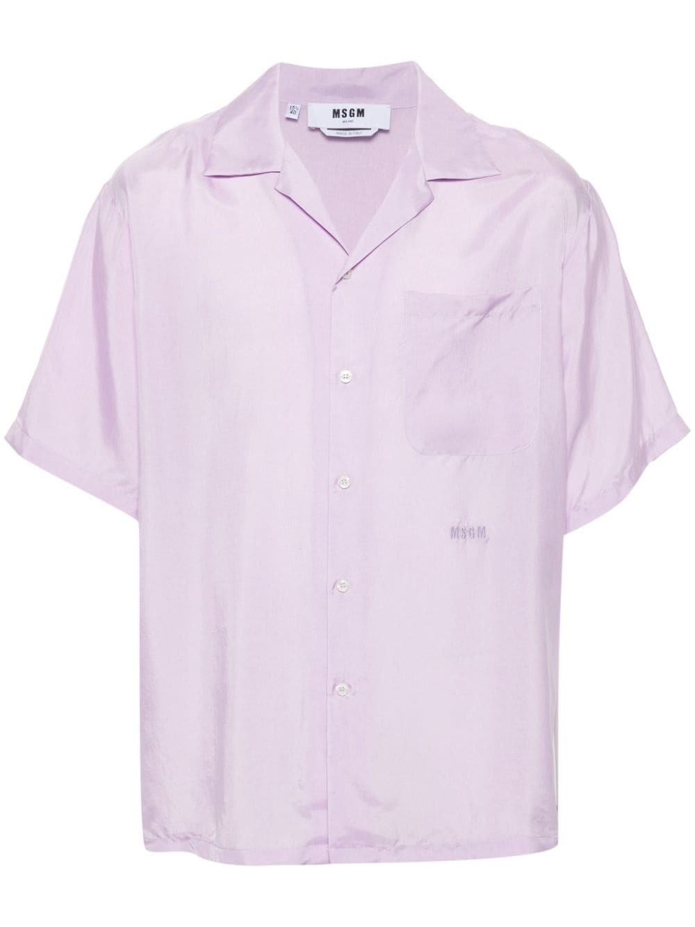 MSGM logo-embroidered short-sleeved shirt - Purple von MSGM