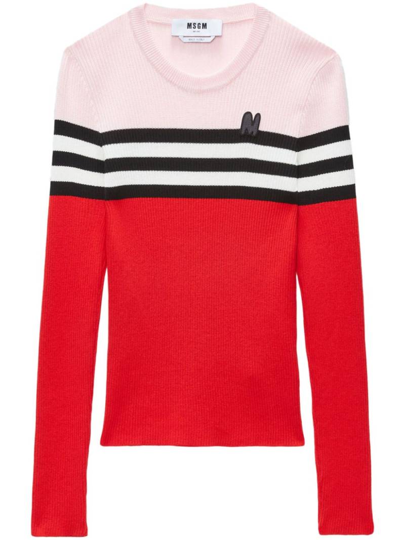 MSGM logo-embroidered striped jumper von MSGM