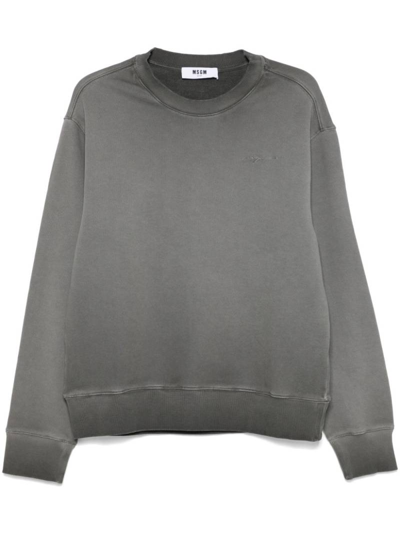 MSGM logo-embroidered sweatshirt - Grey von MSGM