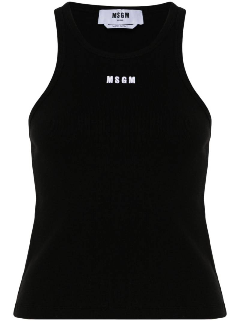 MSGM logo-embroidered tank top - Black von MSGM